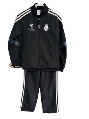 adidas Black 2-Piece UEFA Champions League Track Suit with White Logos